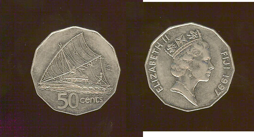 FIDJI 50 Cents Elisabeth II 1997 SUP+
